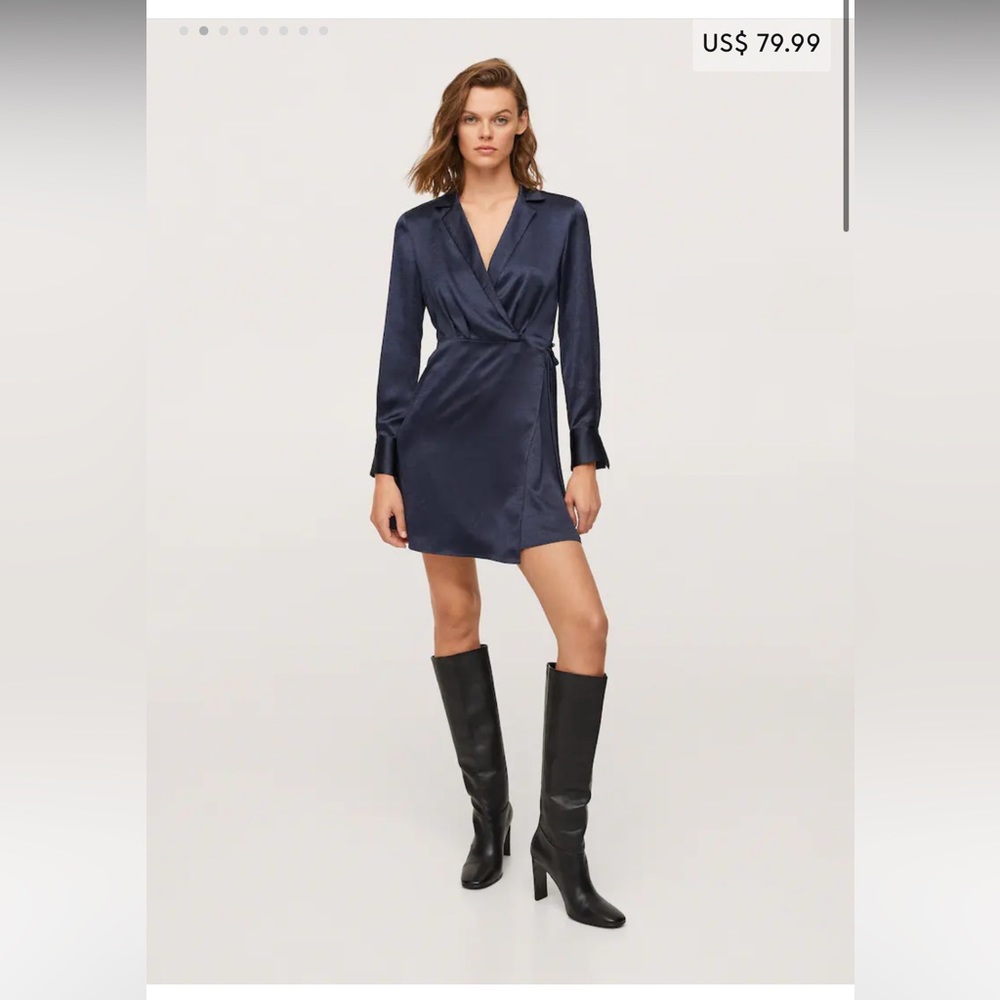 Wrapped satin dress - Picture 2 of 6